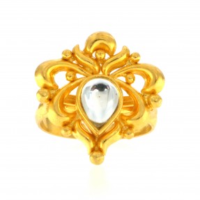 22ct Real Gold Asian/Indian/Pakistani Style Kundan Ring